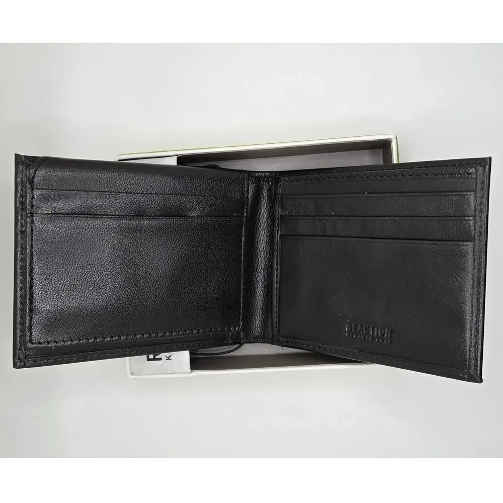 NEW Kenneth Cole Reaction Men's Genuine Leather Flip Wing Wallet
